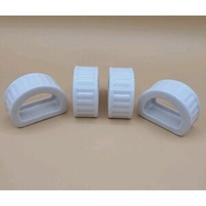 Oneida Napkin Rings Ariel White Ribbed Half Circle Set of 4
